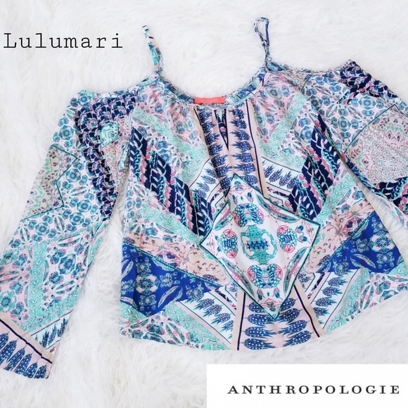 Anthropologie Tops - Anthropologie Bell Sleeve Cold Shoulder Boho Top